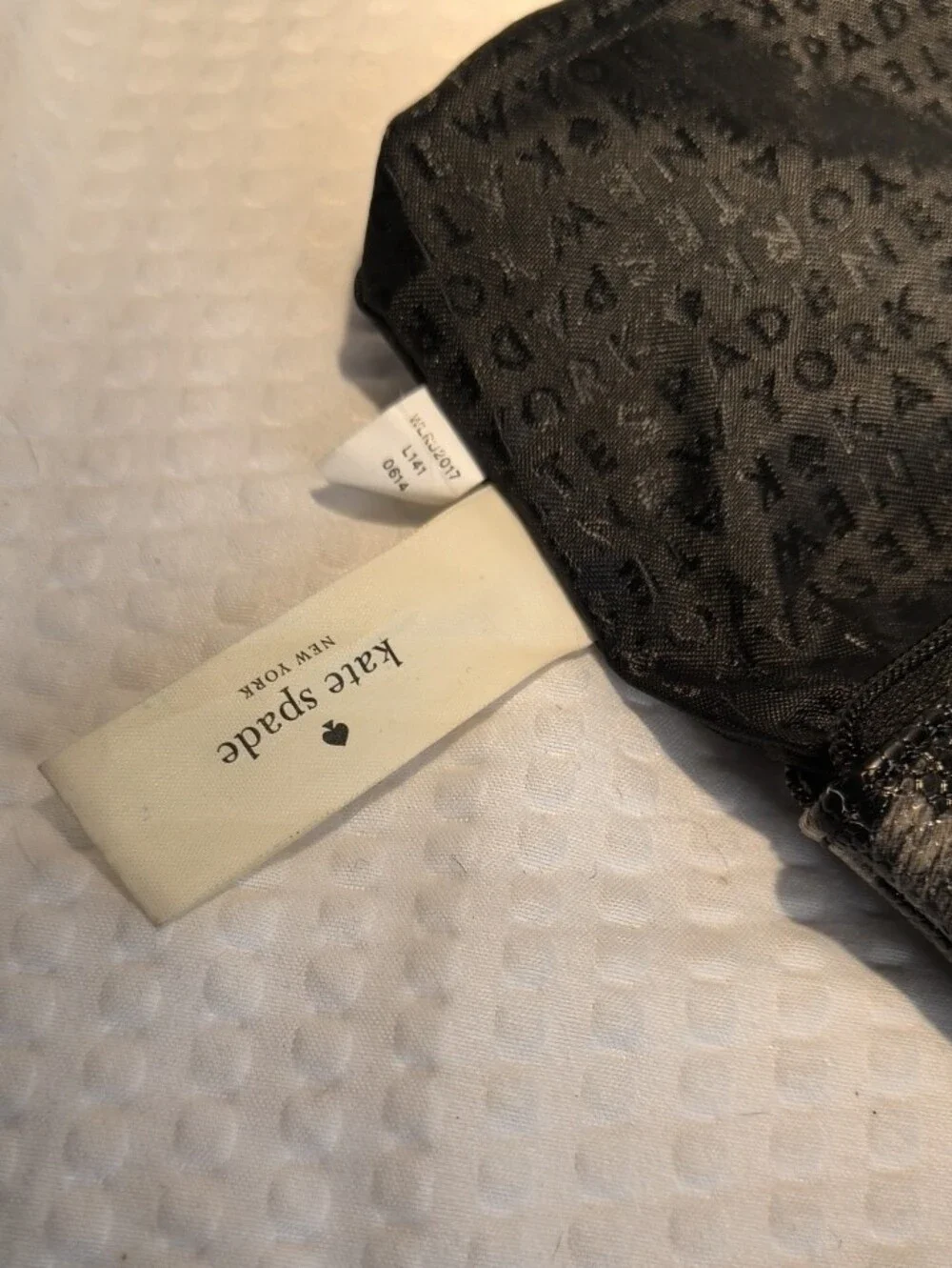 kate spade Leopard Print Zip Pouch in Black and Taupe